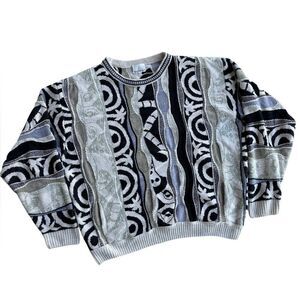 Rare White/Black Coogi-Style London Fog Sweater – XL